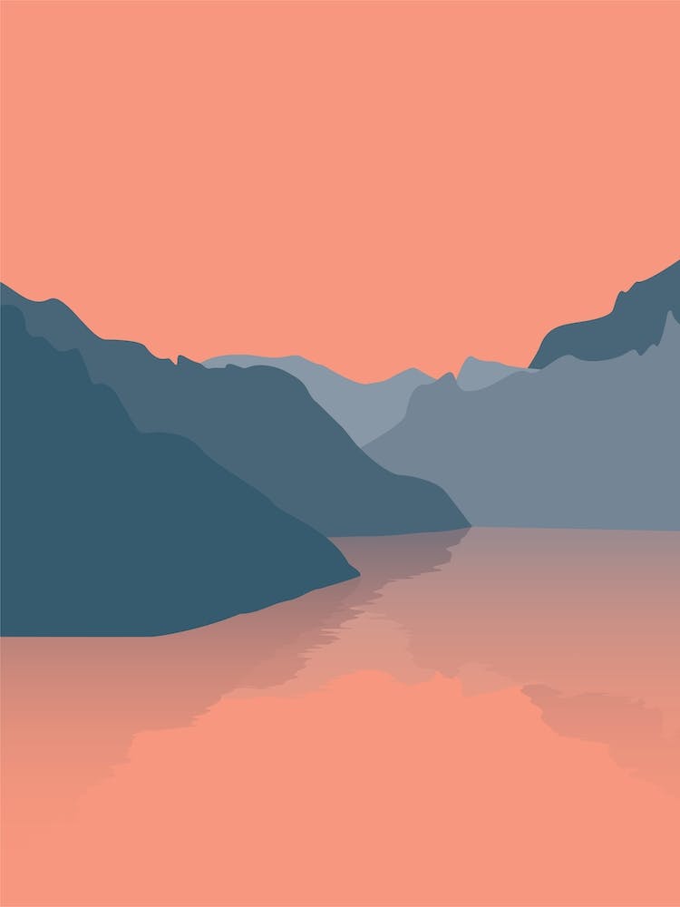 Nordic Dusk Minimalist Light Pink And Blue