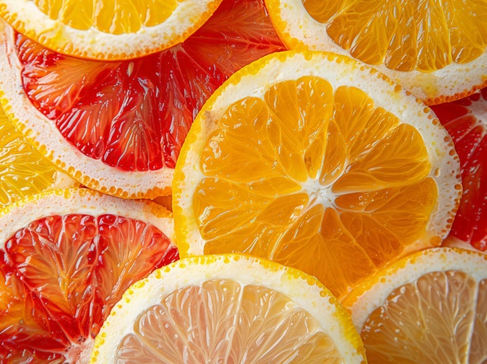 Close Up Of Oranges And Grapefruits