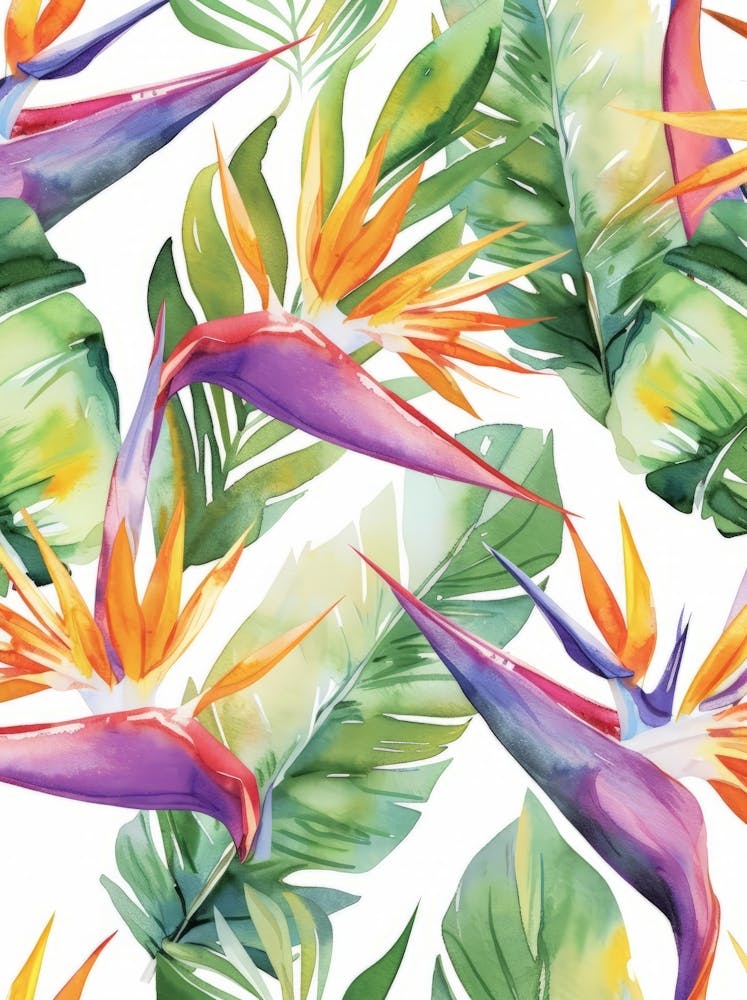 Bird Of Paradise Seamless Pattern 6