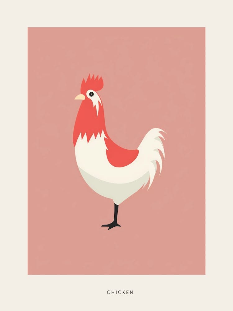 Minimalist Chicken 1 Bird Poster