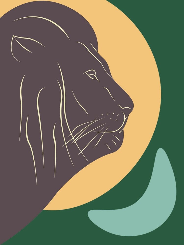 Lion And Moon