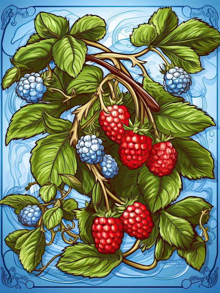 Raspberries Illustration 2