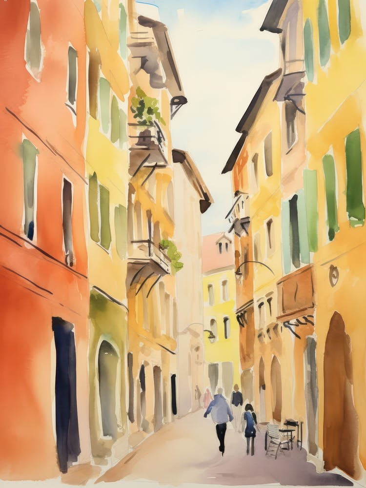 Bologna, Italy Watercolour Streets 2