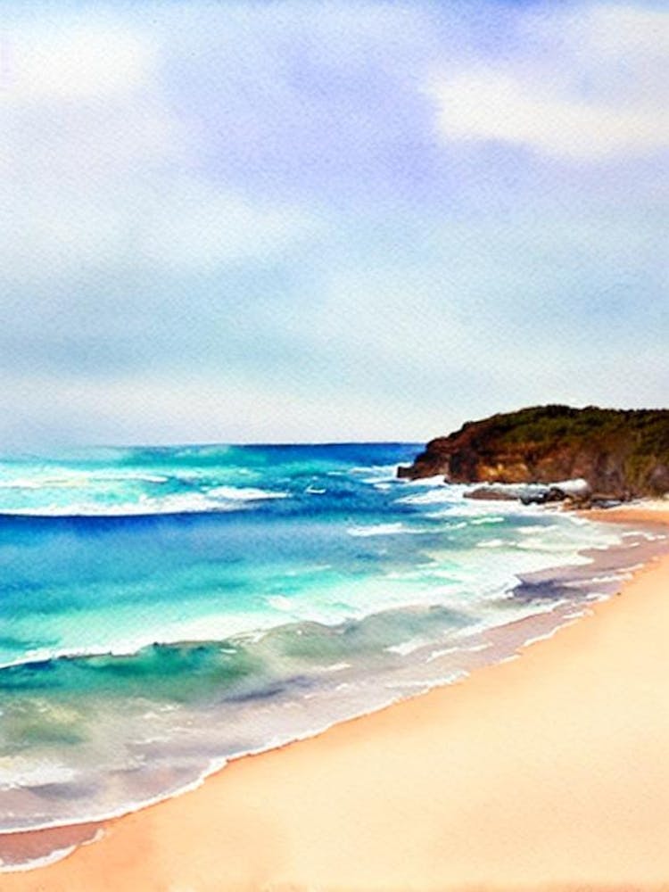 South Curl Curl Beach, Australia Watercolour