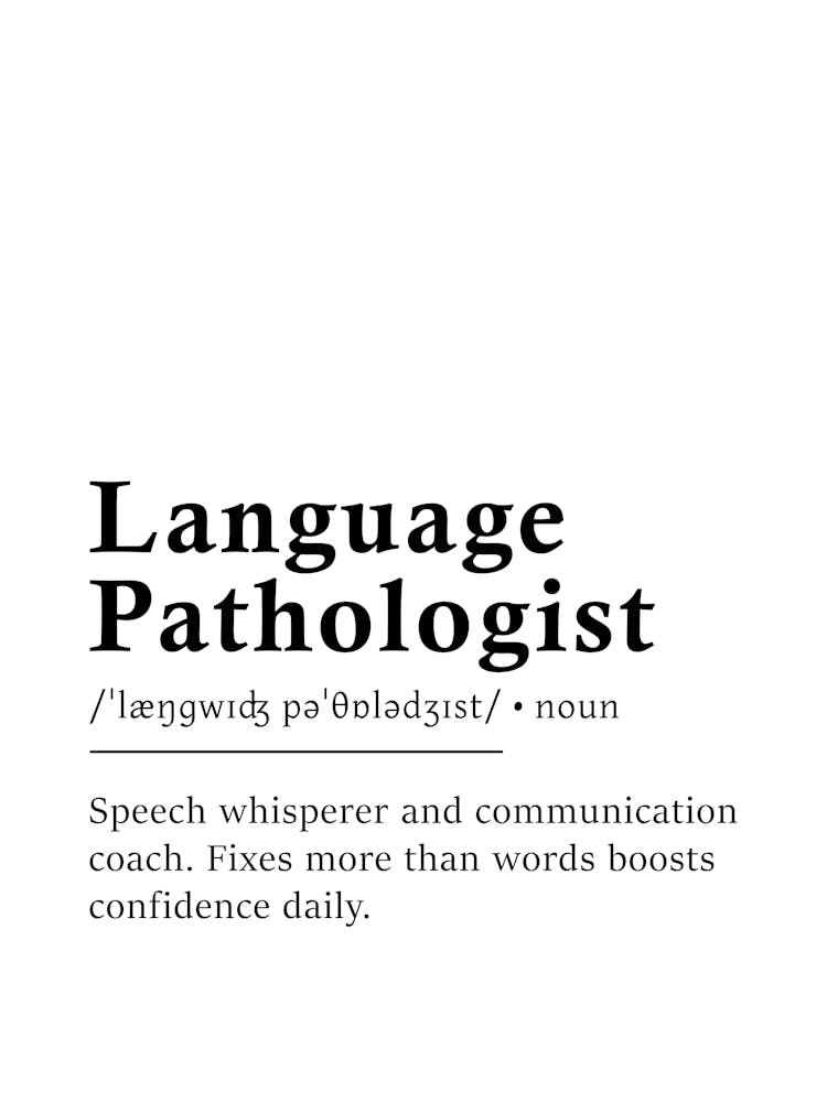 Language Pathologist Definition Poster - Dictionary