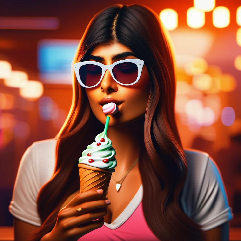 Girl Eating Ice Cream Inside
