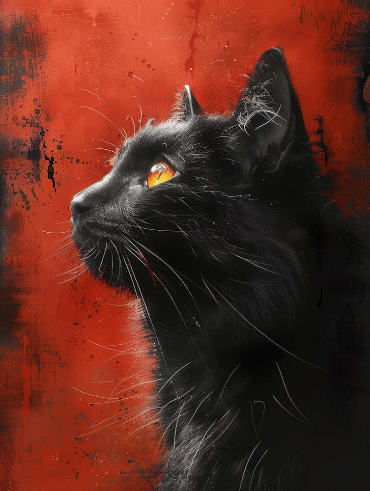 Black Cat With Yellow Eyes