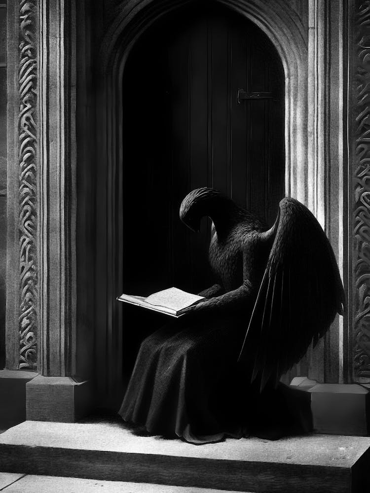 Angel Reading A Book