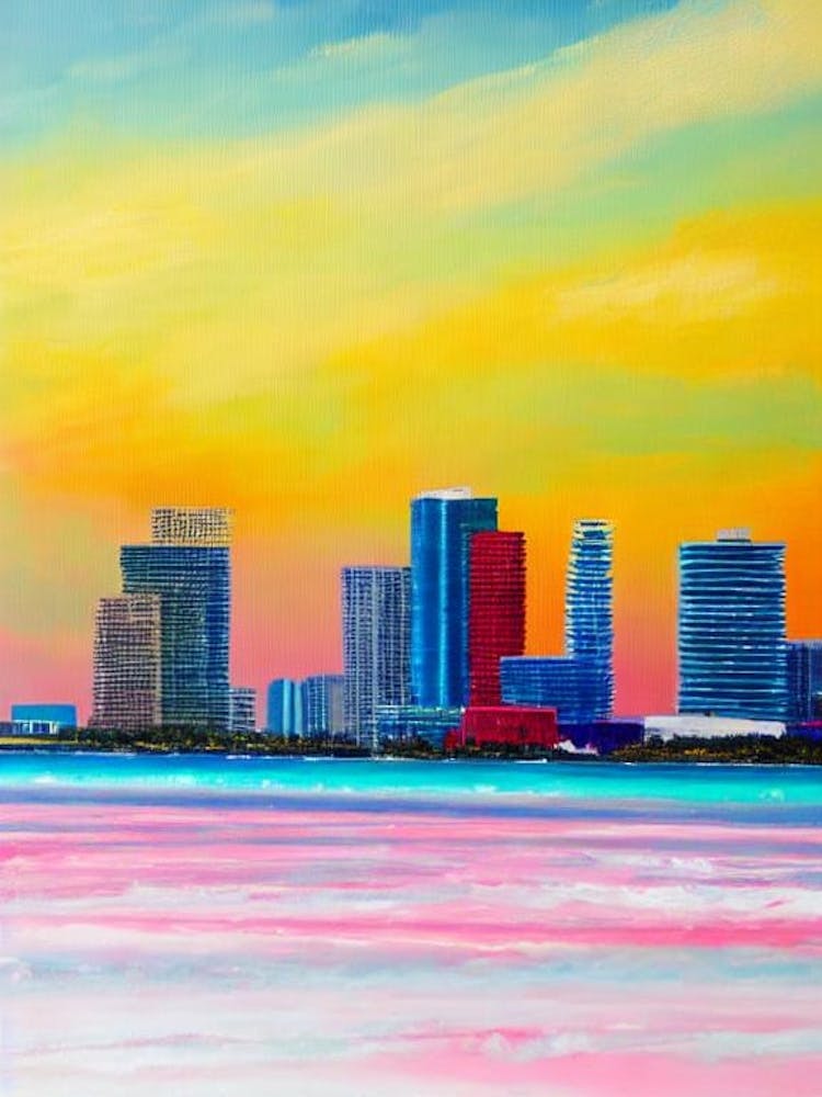 Miami Beach, Florida Bright Abstract