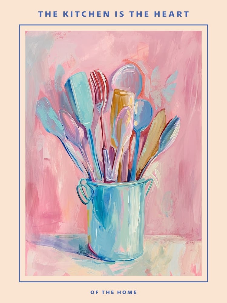 Kitsch Kitchen Utensils Painting 4 Poster