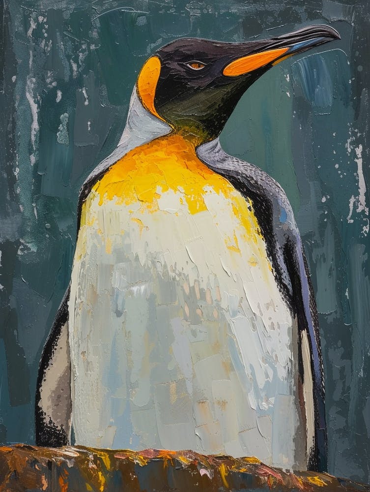 King Penguin Bleaker Island Colour Block Painting 2