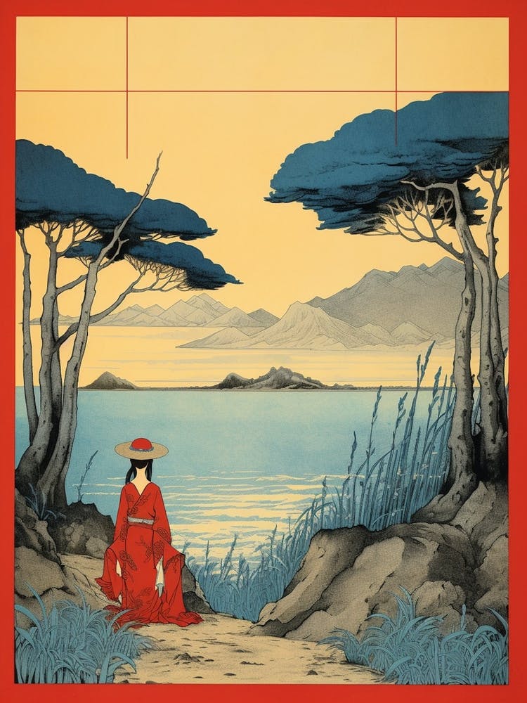 Inland Sea, Japan Vintage Travel Art 2