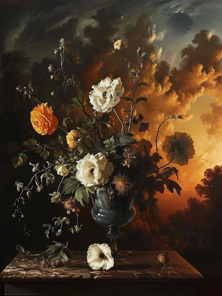 Baroque Floral Still Life Moonflower 2