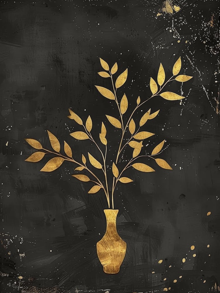 Gold Vase Canvas Print 2