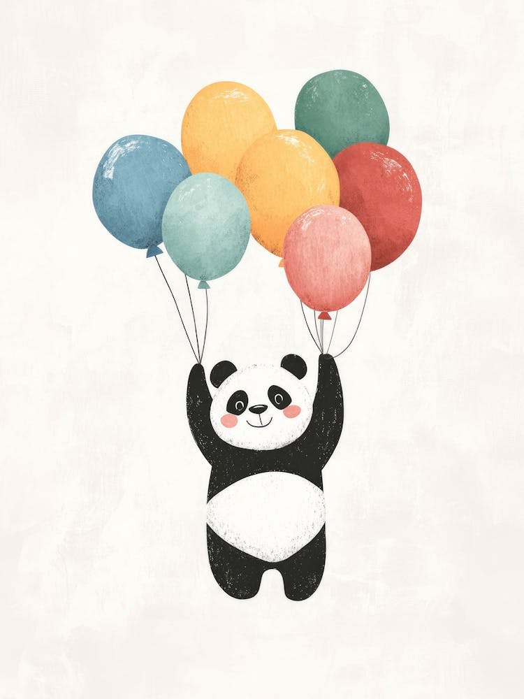 Panda With Balloons