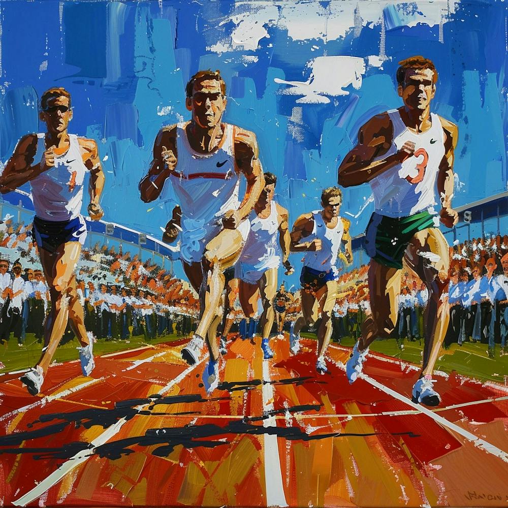 A Track And Field Competition Oil Painting Illus 1718703289 3