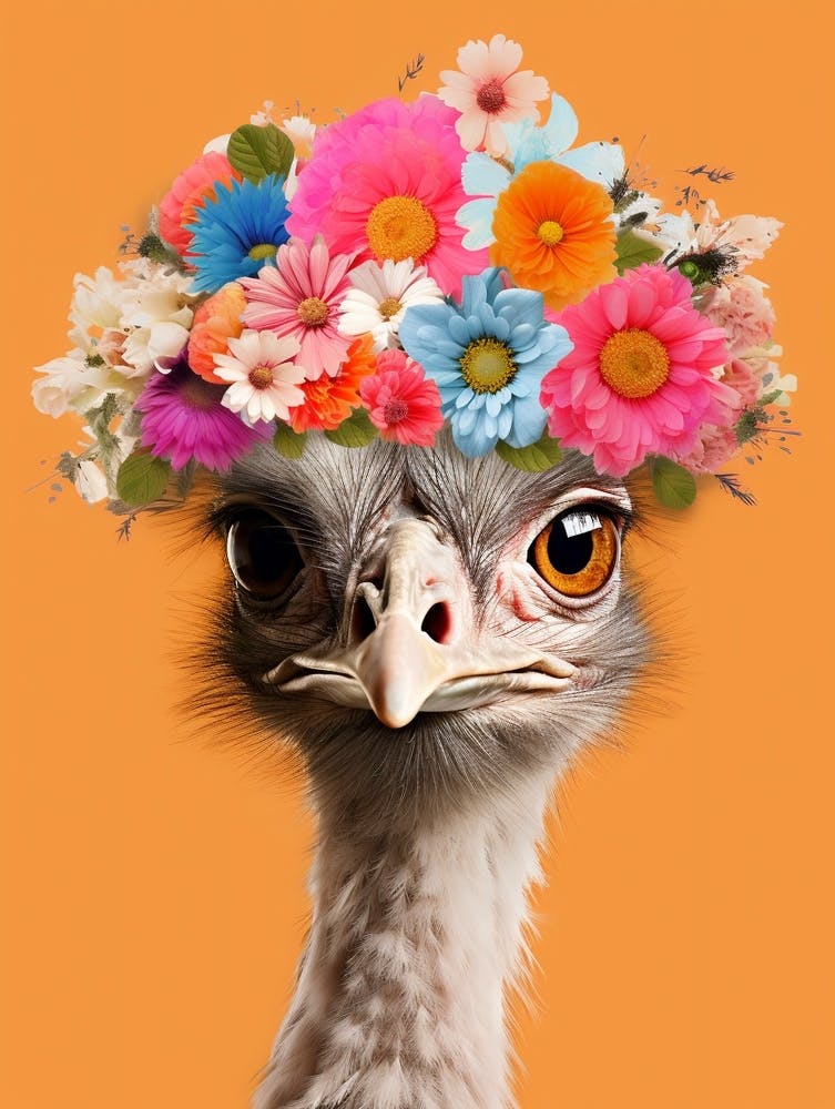 Bird With A Flower Crown Emu 2