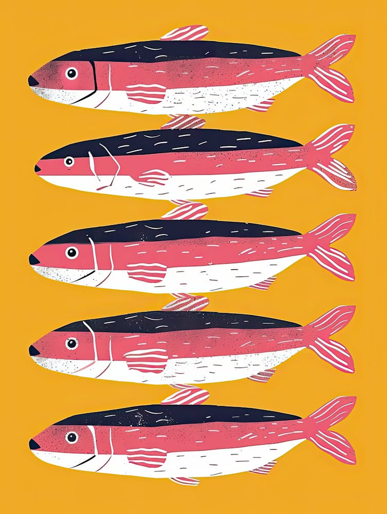 Deep Blue Fleet Fish Poster