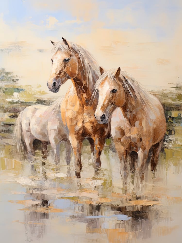 Horses Painting In Corsica, France 1