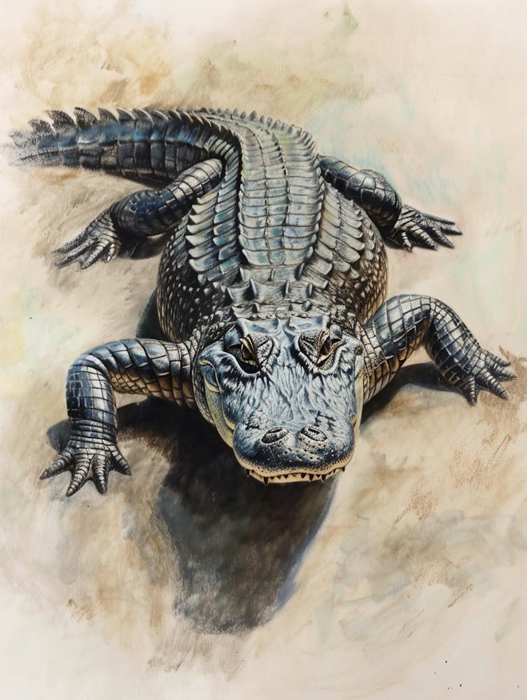 Alligator Pastel Watercolour 3