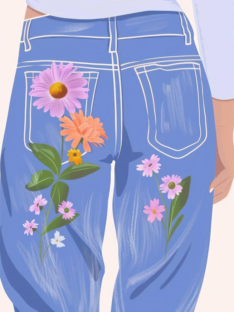 Blooms In Denim