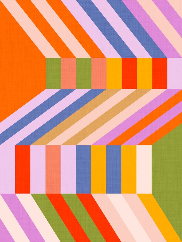 Bold and Playful Mid Century geometric stripes 1 - Bauhaus Inspired