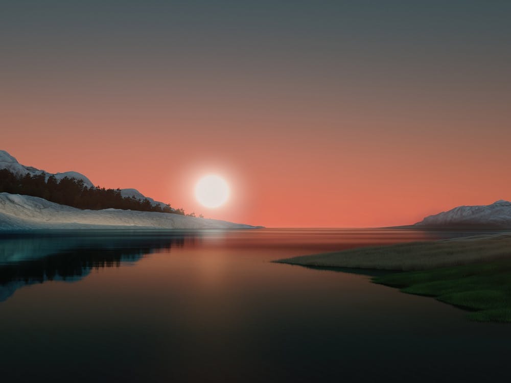 Sonnenuntergang über dem See