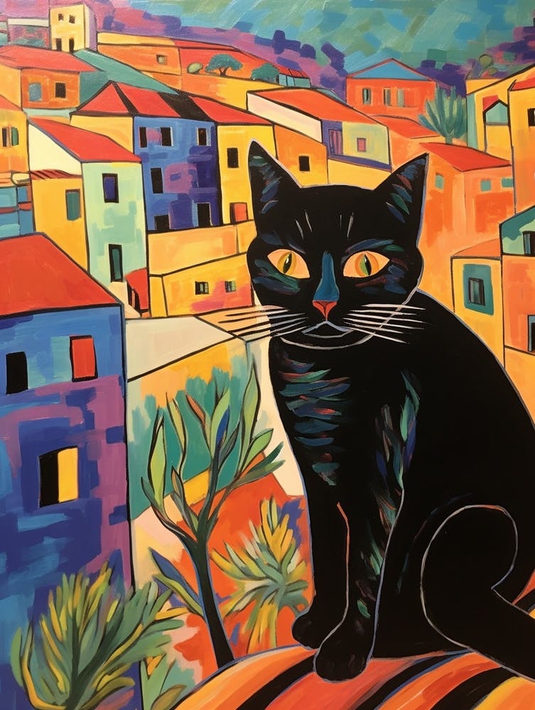 Gemälde einer Katze in Beirut Libanon