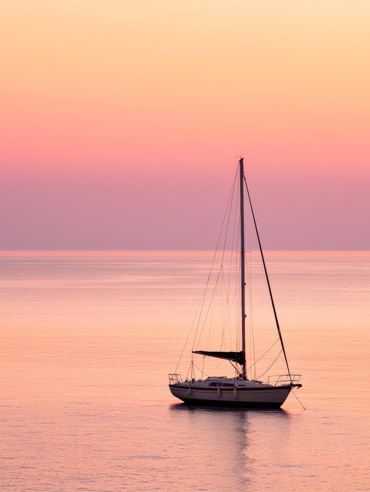 Voilier Au Coucher Du Soleil 47
