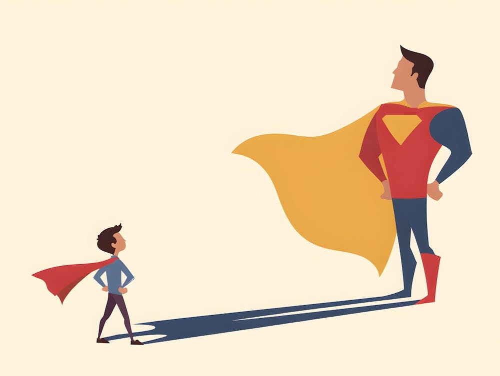 Superhero and Sidekick: Cartoon-Inspired Heroic Duo