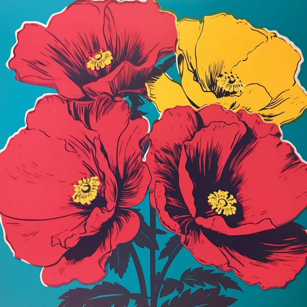 Poppy 3 Pop Art Illustration Square