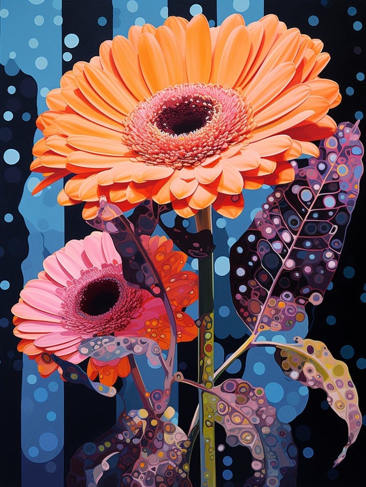 Surreal Florals Gerbera Daisy 1 Flower Painting