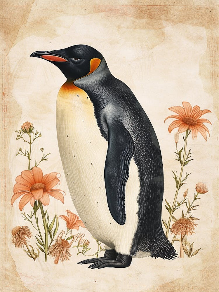 Adlie Penguin Cuverville Island Vintage Botanical Painting 3