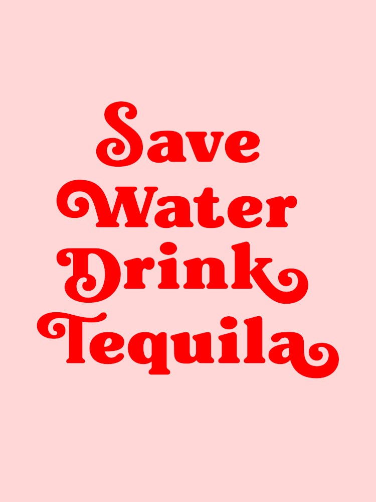 Save Water Red Tone
