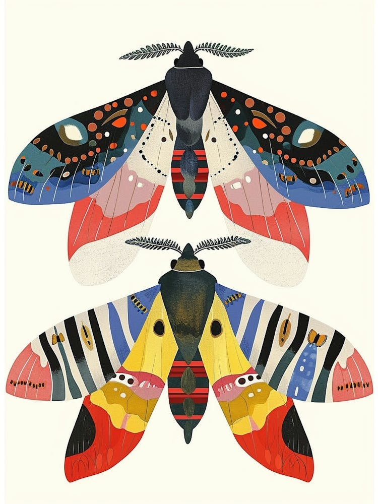 Colourful Insect Illustration Moth 57