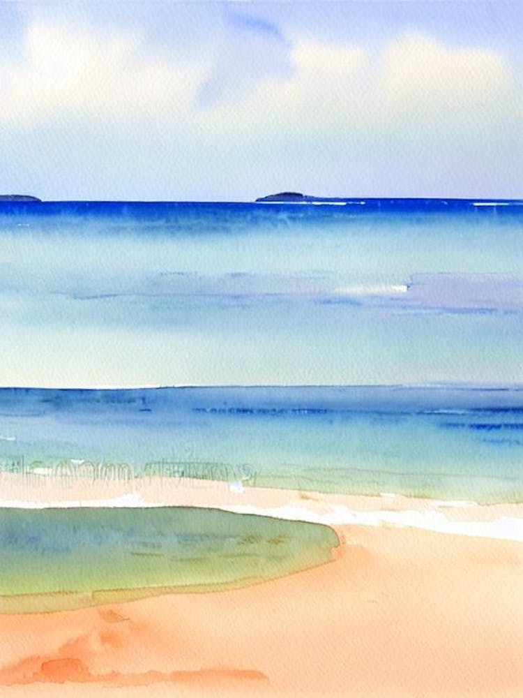 Boat Harbour Beach 3, Australia Watercolour