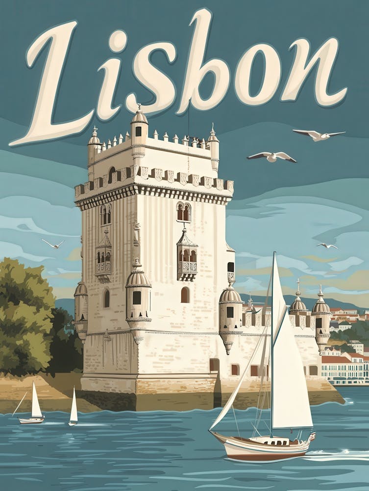 Aihrgdesign A Classic 1960s Travel Poster For Lisbon 1
