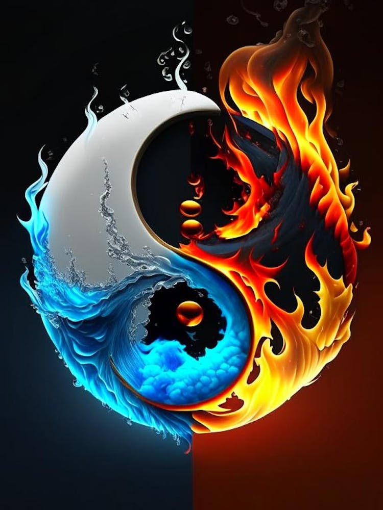 Fire And Water 2 Yin and Yang Illustration