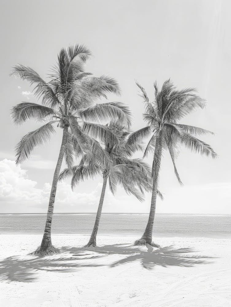 Three Palm Trees On The Beach 6