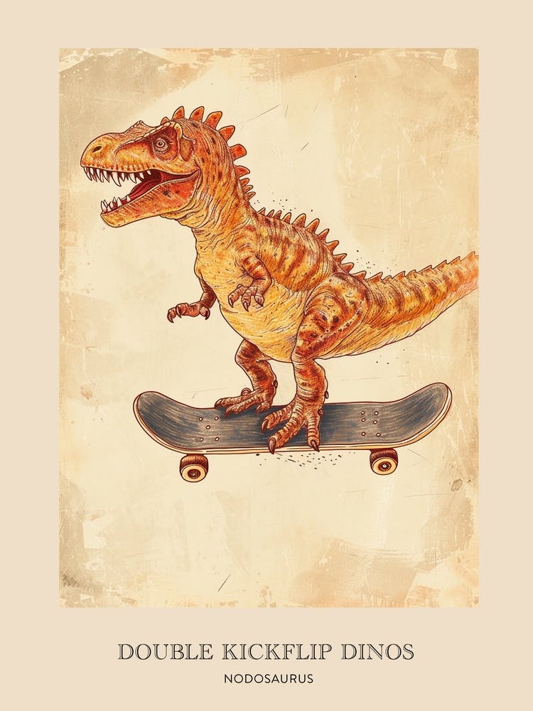 Nodosaurus Vintage Dinosaur Poster 3