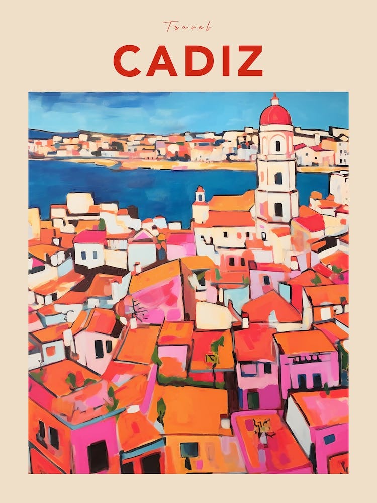Cadiz Spain 2 Fauvist Travel Poster
