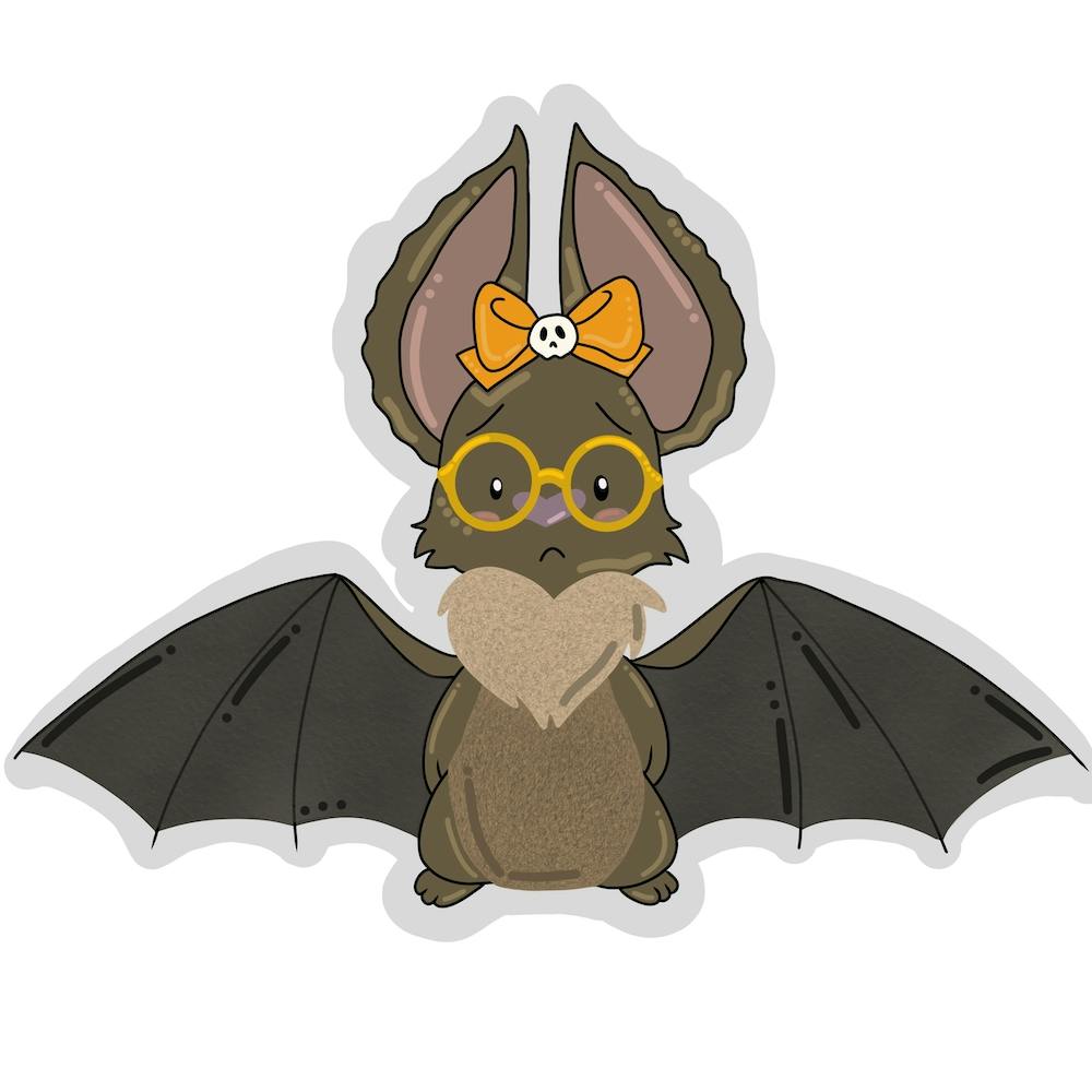 cute nerdy cartoon bat