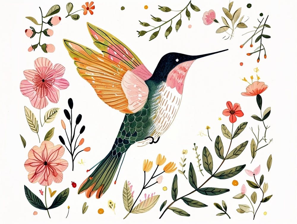 Petit Colibri Floral 1