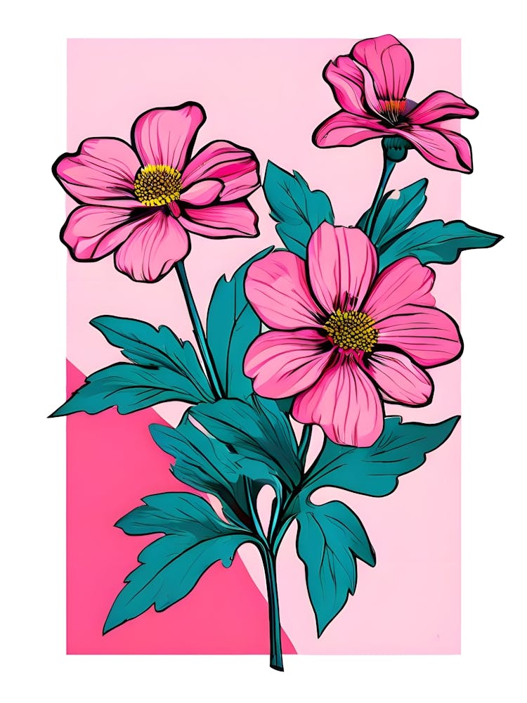 Rosa Kosmosblüten