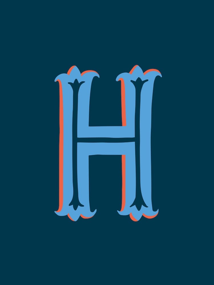 Letter H Typographic