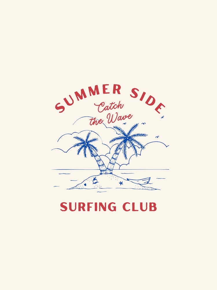 Surfing Red And Blue Wave