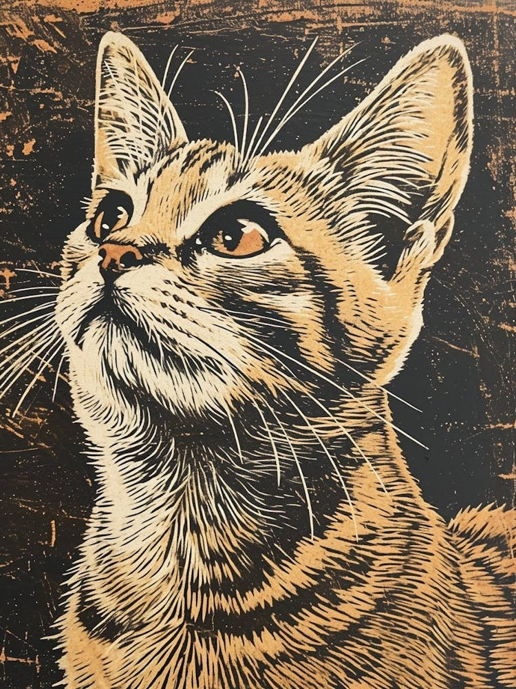 Exotic Shorthair Cat Relief Illustration 1