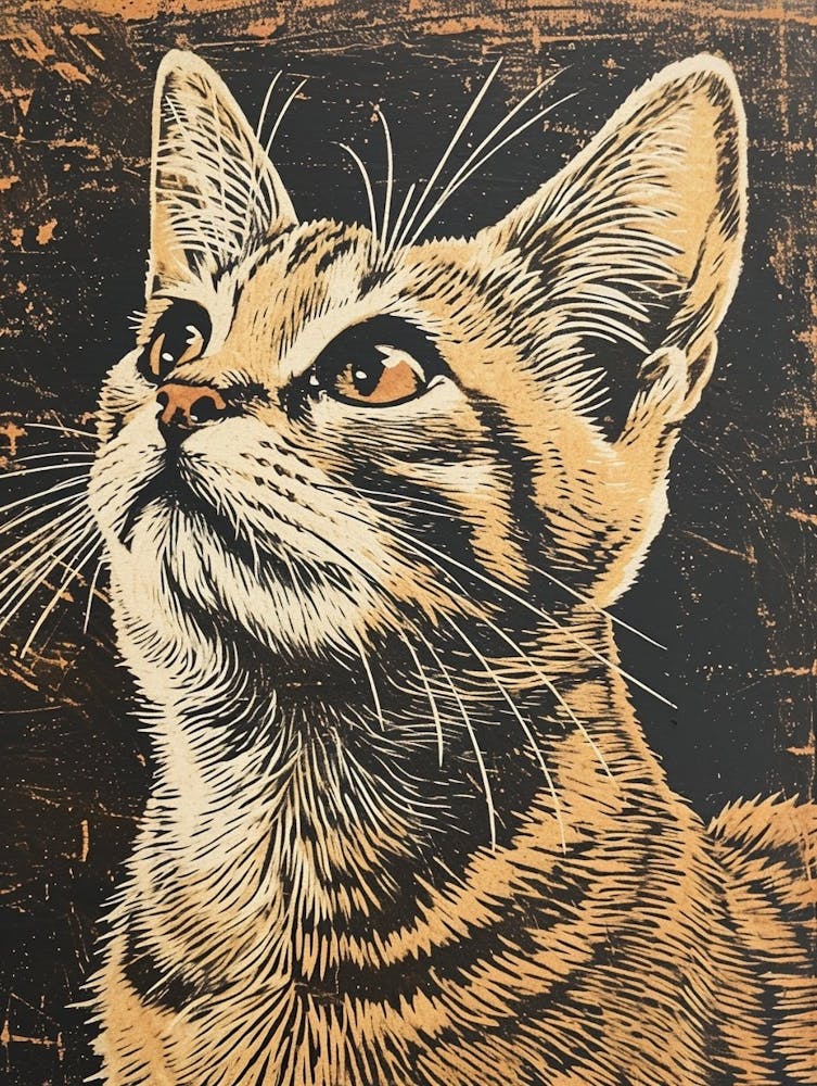 Exotische Kurzhaarkatze Relief-Illustration 1