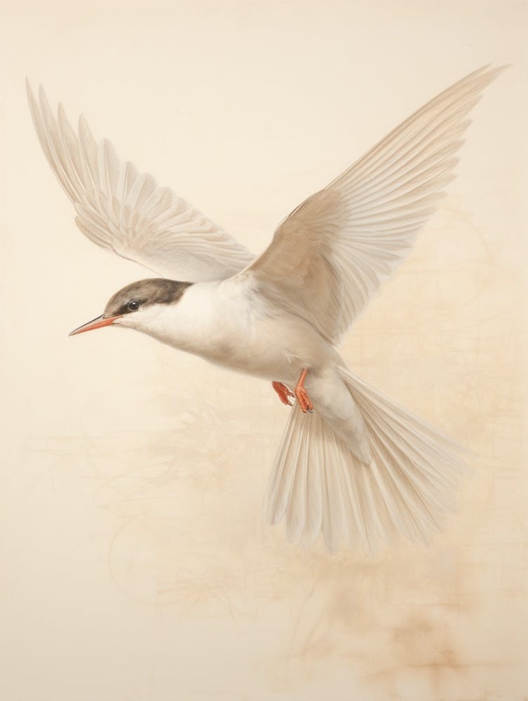 Vintage Bird Drawing Common Tern 2