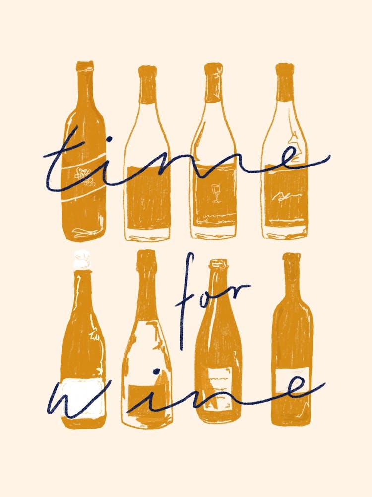 Time for Wine - Blue and Gold